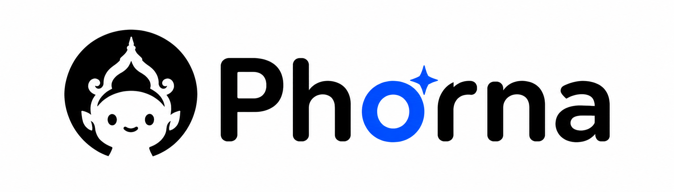 โลโก้แนวนอน PhorNa สำหรับแบรนด์ AI Event Photo Matching Platform