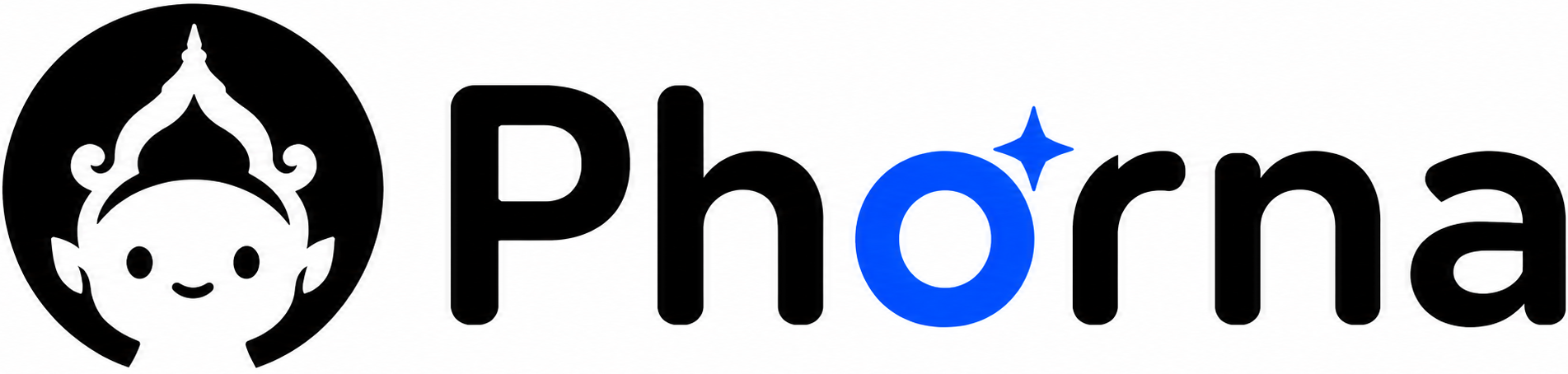 โลโก้แนวนอน PhorNa สำหรับแบรนด์ AI Event Photo Matching Platform